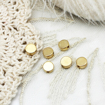 Бусина разделитель Tablet медная 18К позолота 6х2,8 мм 1 шт. Золото