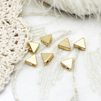 Бусина разделитель Triangle медная 18К позолота 7,6х3,2 мм 1 шт. Золото