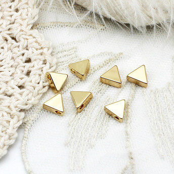 Бусина разделитель Triangle медная 18К позолота 7,6х3,2 мм 1 шт. Золото