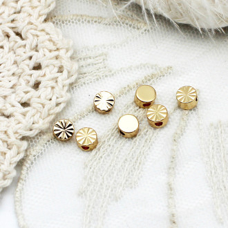 Бусина разделитель Tablet медная 18К позолота 5х3 мм 1 шт. Золото