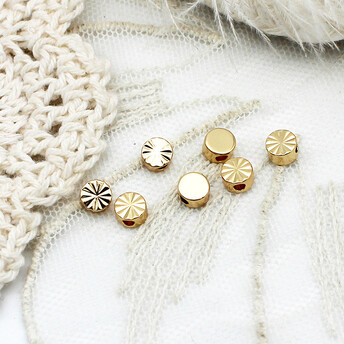 Бусина разделитель Tablet медная 18К позолота 5х3 мм 1 шт. Золото