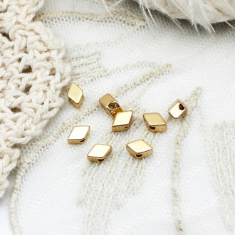 Бусина разделитель Rhombus медная 18К позолота 6х3,5х2,7 мм 1 шт. Золото