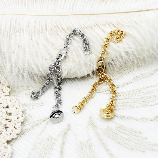 Удлинительная цепочка с карабином и подвеской Saturn 18К позолота 50 мм/75 мм/12 мм 1 шт. Золото