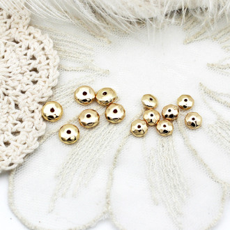 Бусина разделитель Rhomboid медная 18К позолота 6,2х3,3 мм 1 шт. Золото