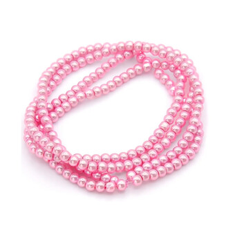 Бусины стекло под жемчуг Шар 3 мм ±210 шт. 62 см 68 Розовый