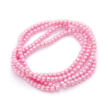 Бусины стекло под жемчуг Шар 3 мм ±210 шт. 62 см 68 Розовый