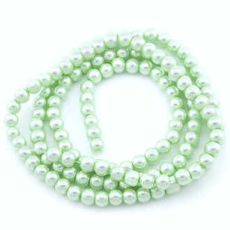 Бусины стекло под жемчуг Шар 8 мм ±105 шт. 80 см 04 Зеленый