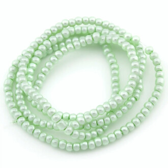 Бусины стекло под жемчуг Шар 3 мм ±210 шт. 62 см 04 Зеленый