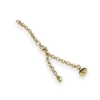 Удлинительная цепочка с карабином и подвеской Saturn 18К позолота 50 мм/75 мм/12 мм 1 шт. Золото