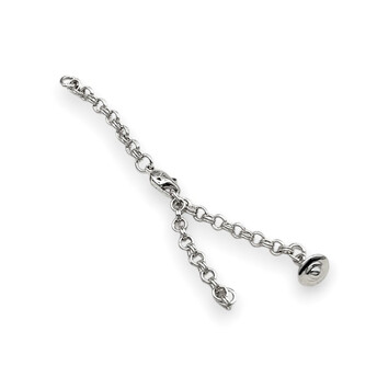 Удлинительная цепочка с карабином и подвеской Saturn 50 мм/75 мм/12 мм 1 шт. Белое золото