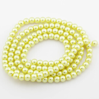 Бусины стекло под жемчуг Шар 6 мм ±140 шт. 80 см 64 Желтый 4