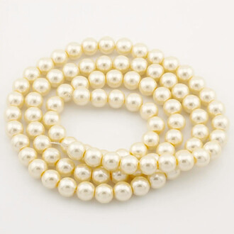 Бусины стекло под жемчуг Шар 10 мм ±90 шт. 80 см 61 Шампань