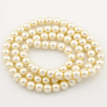 Бусины стекло под жемчуг Шар 10 мм ±90 шт. 80 см 61 Шампань