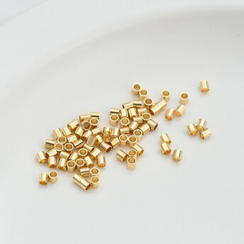 Стопперы (кримпы) Трубочка 18К позолота 2х2 мм 200 шт. Золото