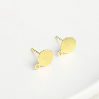 Основы Гвоздики петелька медные 18К позолота 12х8х11 мм 5 пар Золото