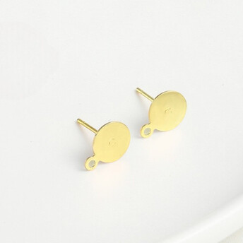 Основы Гвоздики петелька медные 18К позолота 12х8х11 мм 5 пар Золото