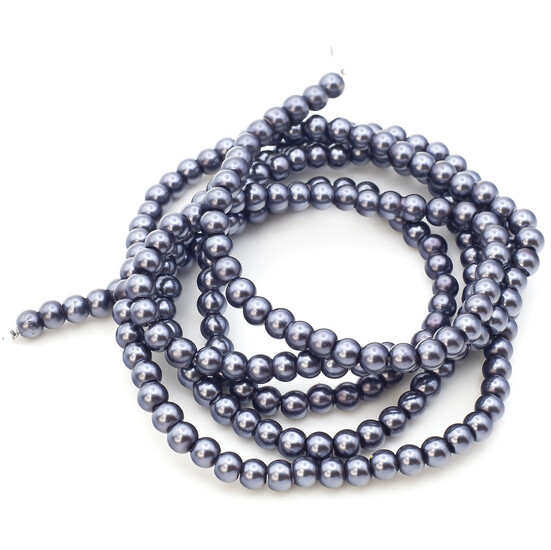 Бусины стекло под жемчуг Шар 3 мм ±210 шт. 62 см 60 Черный