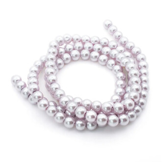 Бусины стекло под жемчуг Шар 8 мм ±105 шт. 80 см Серо-сиреневый