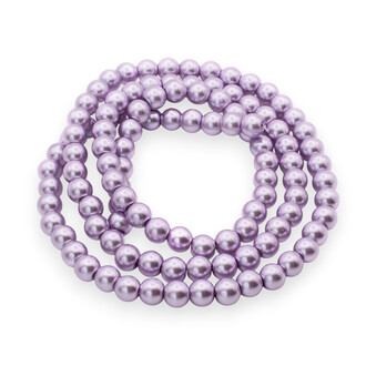 Бусины стекло под жемчуг Шар 8 мм ±105 шт. 80 см Сиреневый