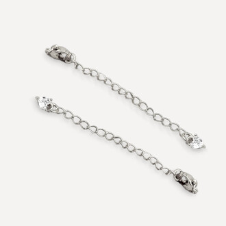 Подовжувальний ланцюжок з карабіном Crystal 0,5х60 мм/10 мм 1 шт. Біле золото