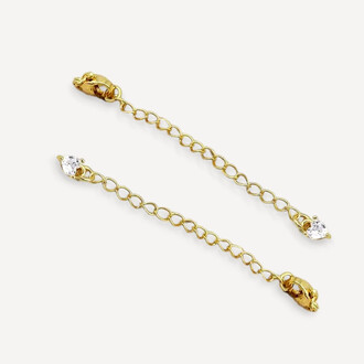 Удлинительная цепочка с карабином Crystal 18К позолота 0,5х60 мм/10 мм 1 шт. Золото