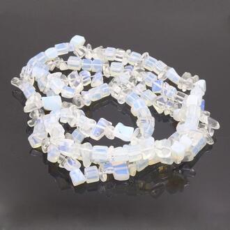 Лунный камень сколы бусины из камня 5-10 мм +-80 см 1 шт.