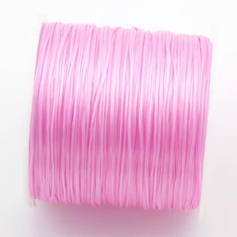 Резинка слоеная для браслетов 1 мм Розовый светлый +-60 м