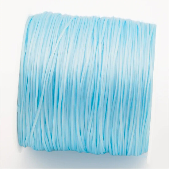 Резинка слоеная для браслетов 1 мм Голубой +-60 м