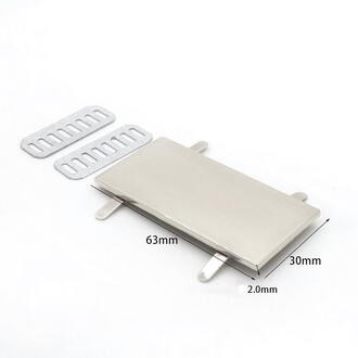 Пряжка прямоугольная под гравировку 63х30х2 мм 1 шт. Платина