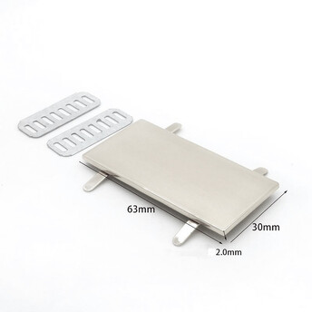 Пряжка прямоугольная под гравировку 63х30х2 мм 1 шт. Платина