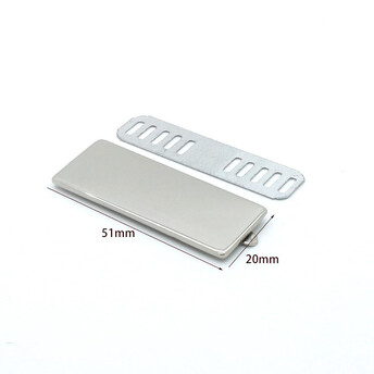 Пряжка прямоугольная под гравировку 51х20х1,8 мм 1 шт. Платина