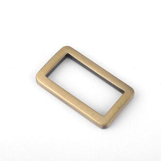 Рамка литая прямоугольная 32х19х3 мм Ø 25 мм 1 шт. Античное золото