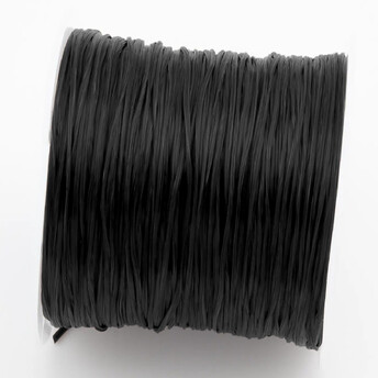 Резинка слоеная для браслетов 1 мм Черный +-60 м