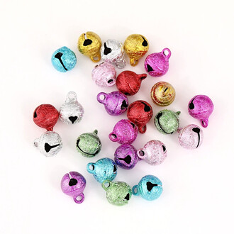 Бубенчик подвеска, размер 8мм, Микс цветов матовые, 20 шт.