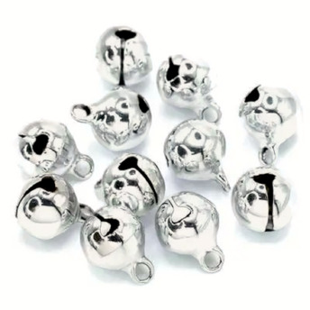 Бубенчик подвеска, размер 6мм, цвет Платина, 30шт.