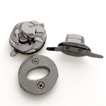 Замок для сумки Flower поворотный 31х30х15 мм 1 шт. Черный никель