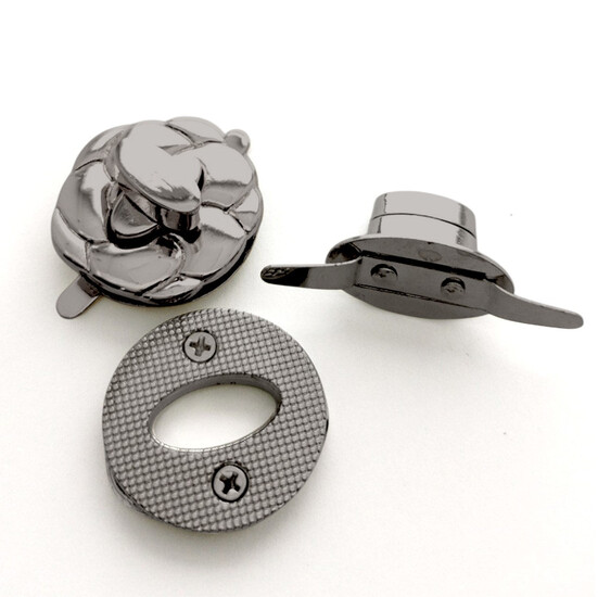 Замок для сумки Flower поворотный 31х30х15 мм 1 шт. Черный никель