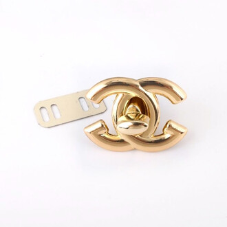 Замок для сумки Шанель поворотный 36х26х18 мм 1 шт. Золотистый