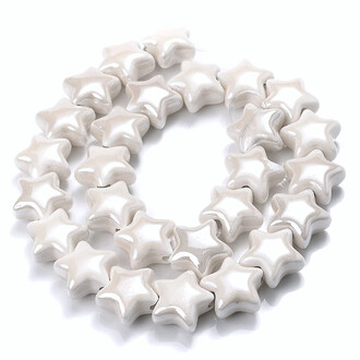 Бусины Звезда керамические 14х14 мм 5 шт. Белый
