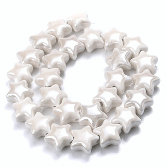 Бусины Звезда керамические 14х14 мм 5 шт. Белый