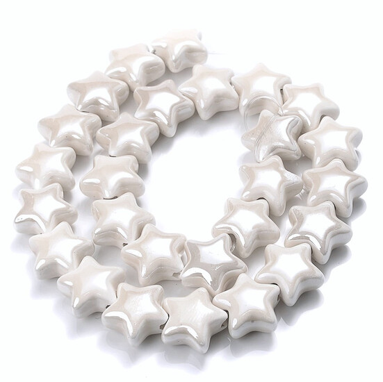 Бусины Звезда керамические 14х14 мм 5 шт. Белый