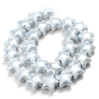 Бусины Звезда керамические 14х14 мм 5 шт. Серый