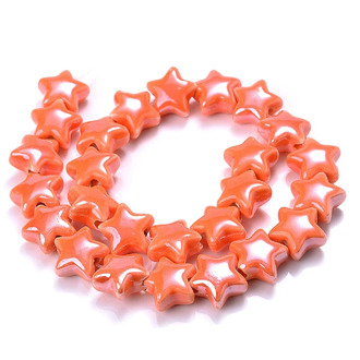 Бусины Звезда керамические 14х14 мм 5 шт. Оранжевый