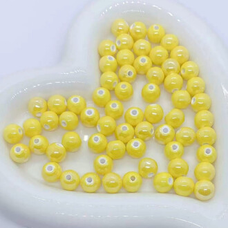 Бусины Шар керамические 6 мм 5 шт. Желтый