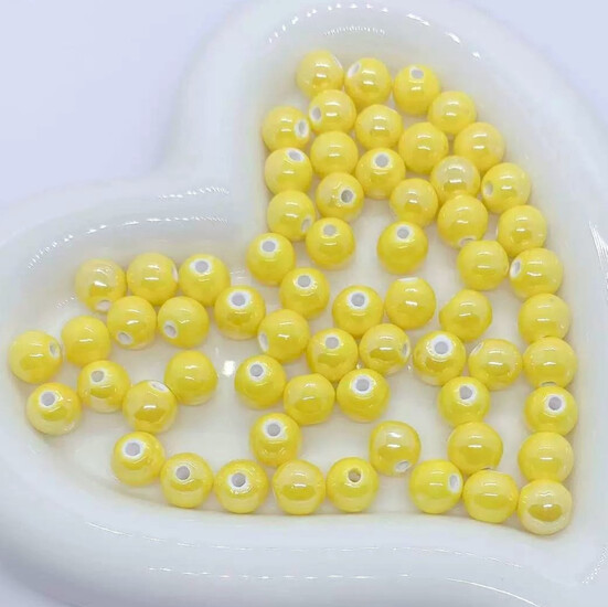Бусины Шар керамические 6 мм 5 шт. Желтый
