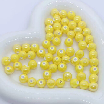 Бусины Шар керамические 10 мм 5 шт. Желтый