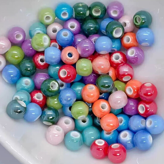 Бусины Шар керамические 6 мм 5 шт. Разные цвета