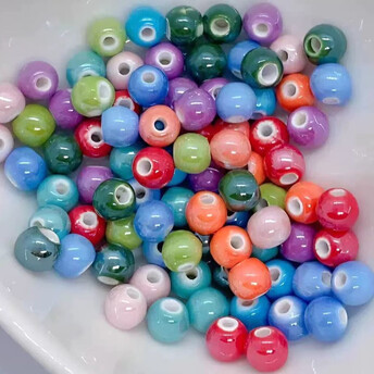 Бусины Шар керамические 10 мм 5 шт. Разные цвета