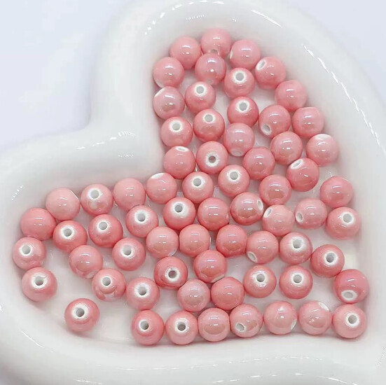 Бусины Шар керамические 6 мм 5 шт. Коралловый