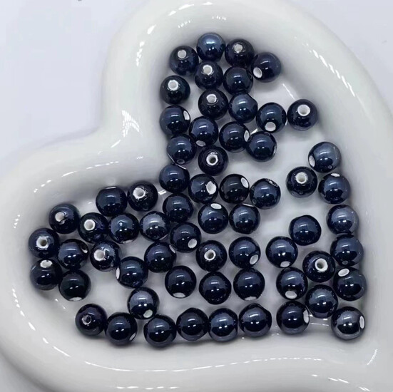 Бусины Шар керамические 8 мм 5 шт. Черный